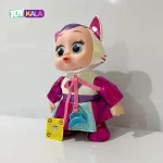 عروسک دختر موزیکال کرایبیبی بنفش 30 سانتیمتر