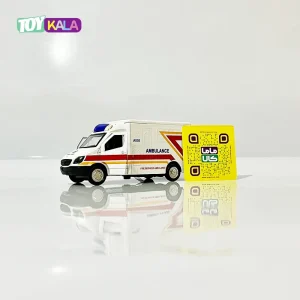 اسباب بازی ماشین آمبولانس موزیکال 12 سانتیمتر (کد 058)