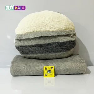 عروسک پتوبالشتی گربه طوسی با جای دست 50 سانتیمتر