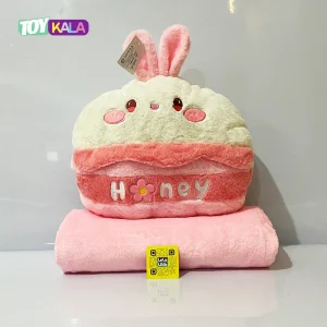 عروسک پتوبالشتی خرگوش صورتی با جای دست 50 سانتیمتر