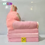 مبل تختخوابی کودک مدل لبوبو صورتی مخمل