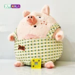 عروسک خوک تپل صورتی طرح لباسدار 50 سانتیمتر