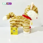اسباب بازی گربه موزیکال قهوه ای مدل قلادهدار + سنسور نوازش
