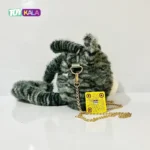 کیف عروسکی ‌بزرگ گربه طوسی طرح پرزی 40 سانتیمتر