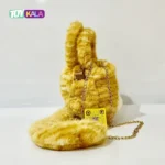 کیف عروسکی ‌بزرگ گربه نارنجی طرح پرزی 40 سانتیمتر